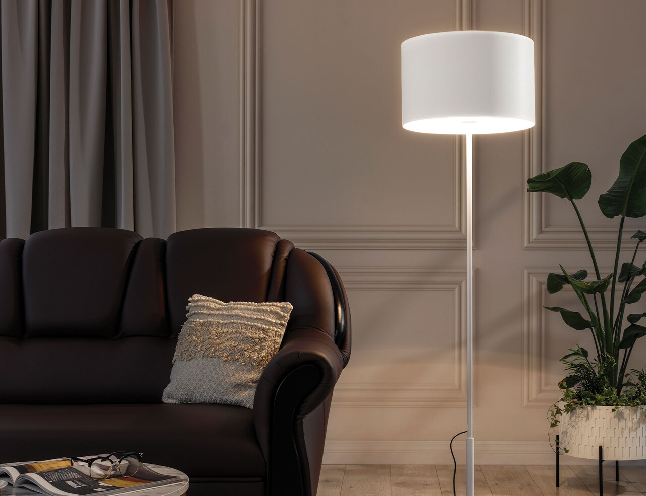 Lampadar ELTAP, Vespillo, 40x150 cm, 1xE27, 15W, otel/PVC, alb - imagine 6